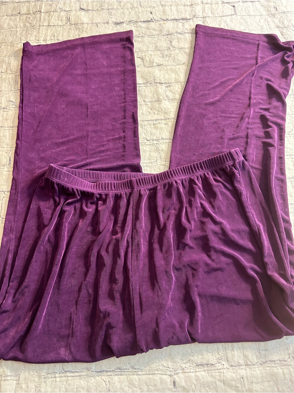 Slinky Brand Vintage 94 Acetate 6 Spandex Royal Purple Womans Pants Size 1x